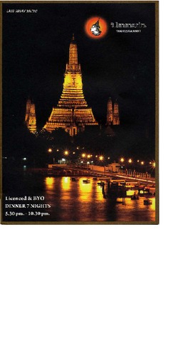 Scanned takeaway menu for Ummarin Thai Restaurant