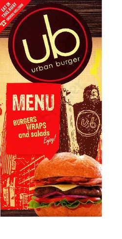 Scanned takeaway menu for Urban Burger