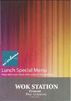 Scanned takeaway menu for Wok Station