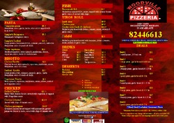 Scanned takeaway menu for Woodville Pizzeria