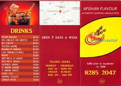 Scanned takeaway menu for Afghan Flavour – Salisbury