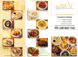 Scanned takeaway menu for Asian Flavours