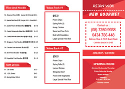 Scanned takeaway menu for Asian Wok