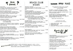 Scanned takeaway menu for Beach Bum Brighton