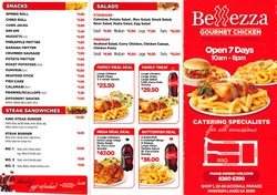 Scanned takeaway menu for Bellezza Gourmet Chicken