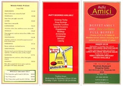 Scanned takeaway menu for Buffet Amici