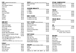 Scanned takeaway menu for Cadell Street Fish & Chips