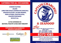 Scanned takeaway menu for Captain Chargrill & Seafood
