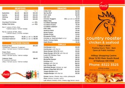 Scanned takeaway menu for Country Rooster