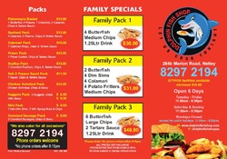 Scanned takeaway menu for Dolphin Fish Shop & Takeaway