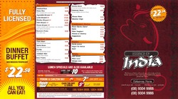 Scanned takeaway menu for Essence of India