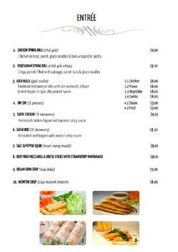 Scanned takeaway menu for IPho Restaurant
