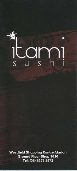 Scanned takeaway menu for itami sushi