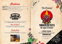Scanned takeaway menu for Montezuma’s Mooloolaba