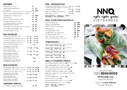 Scanned takeaway menu for Nghi Ngan Quan