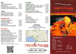 Scanned takeaway menu for Noodle House Mitchell