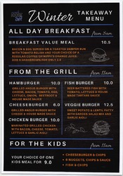 Scanned takeaway menu for Normanville Kiosk and Cafe