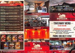 Scanned takeaway menu for Outback Bar & Grill