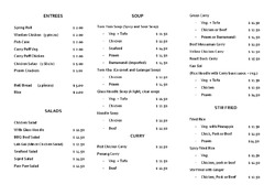 Scanned takeaway menu for Pad Thai Takeaway