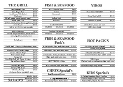 Scanned takeaway menu for Pimpala Fish ‘n’ Grill