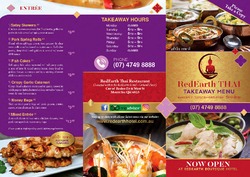 Scanned takeaway menu for RedEarth Thai Restaurant & Takeaway