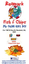 Scanned takeaway menu for Renmark Fish & Chips