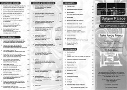 Scanned takeaway menu for Saigon Palace