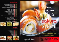 Scanned takeaway menu for Sakura Sushi Park Holme