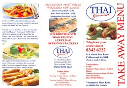 Scanned takeaway menu for Thai Gourmet