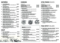 Scanned takeaway menu for Thai Chiang Rai Kingston