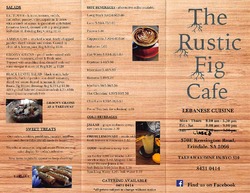 Scanned takeaway menu for The Rustic Fig Cafe