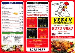 Scanned takeaway menu for Urban Chicken