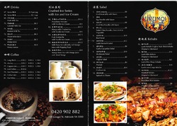 Scanned takeaway menu for Urumqi Uyghur Cuisine