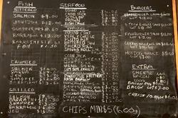 Scanned takeaway menu for Wulagi Fish & Chip Shop