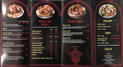Scanned takeaway menu for The Yiros Way